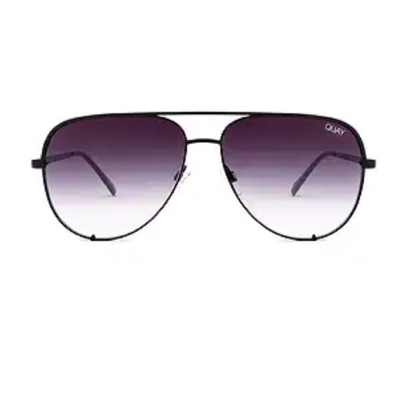 Quay x Desi High Key in Black & Smoke Gradient Sunglasses - Picture 1 of 5